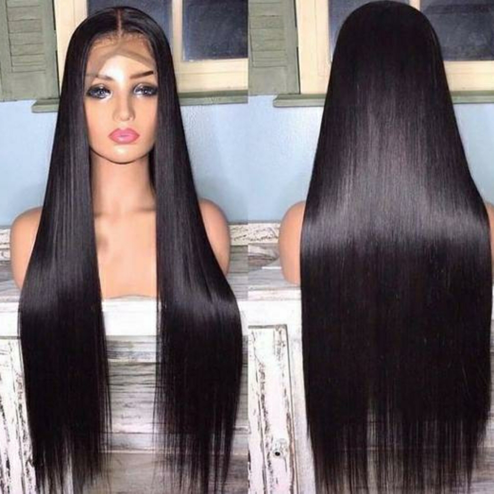 Brazilian Straight T Middle Part Lace Front Wig